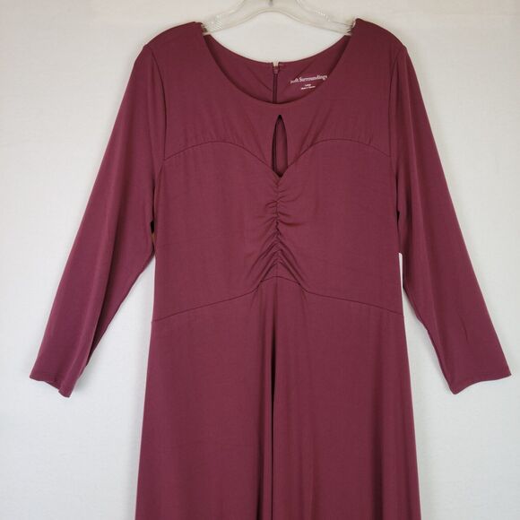 Soft Surroundings Womens Monica Knit Maxi Dress Size Large Purple 3/4 Sleeve - Picture 5 of 8